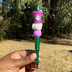 Purple & Green Handcrafted Coffee Pen